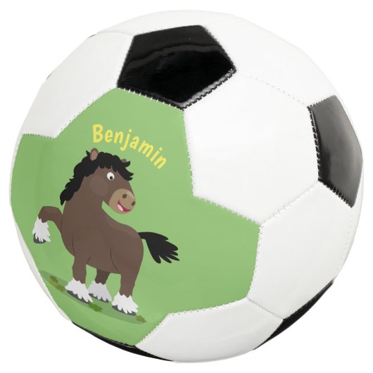 Cute Clydesdale draft horse cartoon illustration Voetbal (Drie kwart)