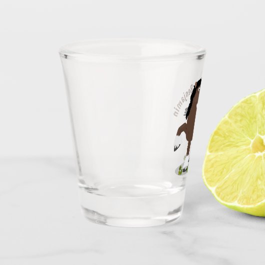 Cute Clydesdale draught horse cartoon illustration Shot Glas (Links)