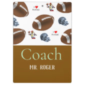 Cute Coach Football Sports Clipboard  Klembord (Achterkant)