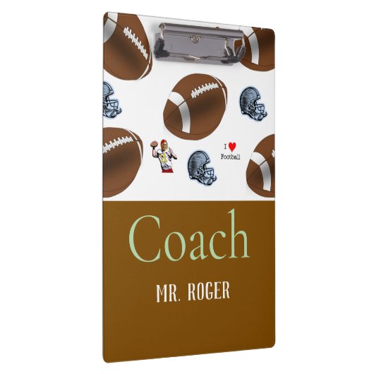 Cute Coach Football Sports Clipboard  Klembord (Rechts)