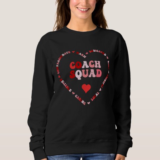 Cute Coach Squad Valentines Day Heart Trui (Voorkant)