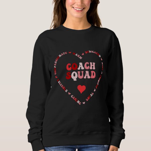 Cute Coach Squad Valentines Day Heart Trui (Voorkant)