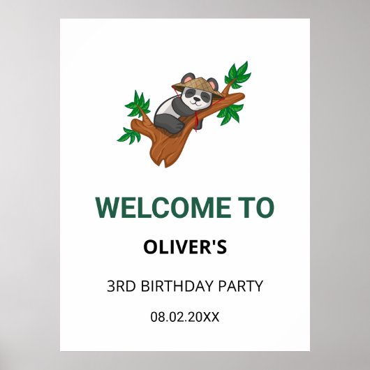 Cute Coala Wild Animal Jungle Kid Birthday Welcome Poster (Voorkant)