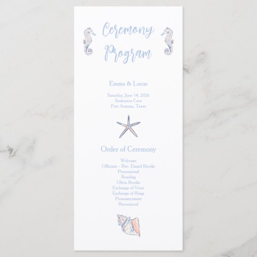 cute coastal programmakaart (Voorkant)