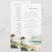 Cute Coastal Sand Beach Seascape Wedding Programme Kaart (Voorkant / Achterkant)