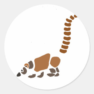 Cute Coati Mundi Abstracte Art Ronde Sticker
