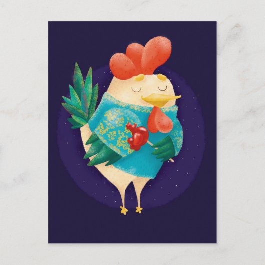 Cute Cock met Lollipop Briefkaart (Voorkant)