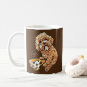Cute Cockapoo Coffee Bee Funny Dog Art Koffiemok