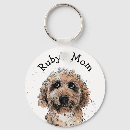 Cute cockapoo dog Keyring grappig op maat gemaakt  Sleutelhanger (Voorkant)