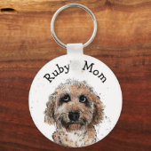 Cute cockapoo dog Keyring grappig op maat gemaakt  Sleutelhanger (Voorkant)