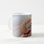 Cute Cockapoo Dog met Life Vest Koffiemok (Voorkant links)
