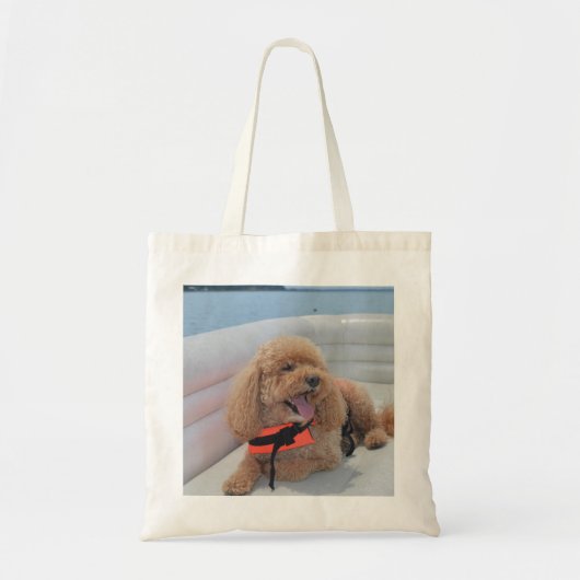 Cute Cockapoo Dog met Life Vest Tote Bag (Voorkant)