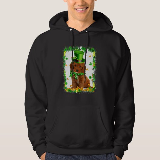 Cute Cockapoo Dog St Patricks Day Irish Shamrock B Hoodie (Voorkant)