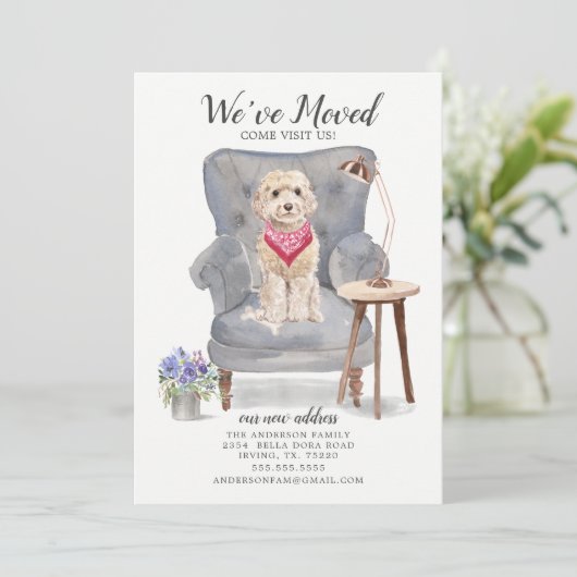 Cute Cockapoo Dog We hebben een bewegende aankondi Aankondiging (Staand voorkant)