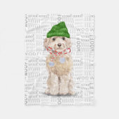 Cute Cockapoo Santa Dog Kerstmis Fleece Deken (Voorkant)