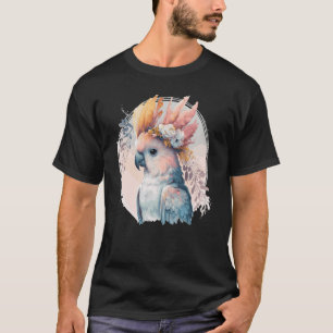 Cute Cockatau Parrot Bird Flower Crown Pet Birds T-shirt