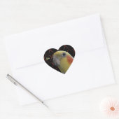 Cute Cockatiel and Hearts Hart Sticker (Envelop)