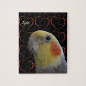 Cute Cockatiel and Hearts Legpuzzel (Verticaal)