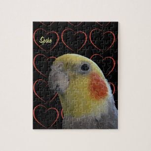 Cute Cockatiel and Hearts Legpuzzel