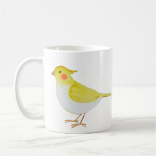 Cute Cockatiel Gift Yellow White Budgie Paraket Koffiemok