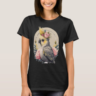 Cute Cockatiel Parrot Bird Flower Crown Pet Birds T-shirt
