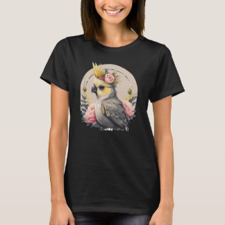 Cute Cockatiel Parrot Bird Flower Crown Pet Birds T-shirt