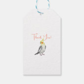 Cute Cockatiel Waterverf Parrot. Cadeaulabel (Achterkant)
