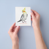 Cute Cockatiel Waterverf Parrot. Flyer (Hand)