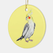 Cute Cockatiel Waterverf Parrot. Keramisch Ornament (Links)