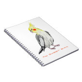 Cute Cockatiel Waterverf Parrot. Notitieboek (Rechterzijde)