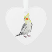 Cute Cockatiel waterverf parrot. Ornament (voorkant)