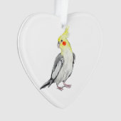 Cute Cockatiel waterverf parrot. Ornament (voorkant)