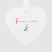 Cute Cockatiel waterverf parrot. Ornament (achterkant)