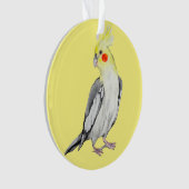 Cute Cockatiel Waterverf Parrot. Ornament (voorkant)