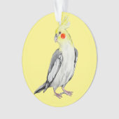 Cute Cockatiel Waterverf Parrot. Ornament (voorkant)