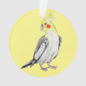 Cute Cockatiel Waterverf Parrot. Ornament (voorkant)