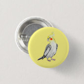Cute Cockatiel Waterverf Parrot. Ronde Button 3,2 Cm (Voorkant /achterkant)