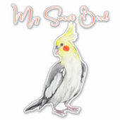 Cute Cockatiel Waterverf Parrot. Sticker (Voorkant)