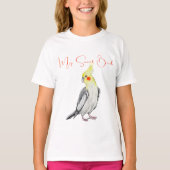 Cute Cockatiel Waterverf Parrot. T-shirt (Voorkant)