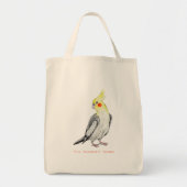 Cute Cockatiel Waterverf Parrot. Tote Bag (Voorkant)