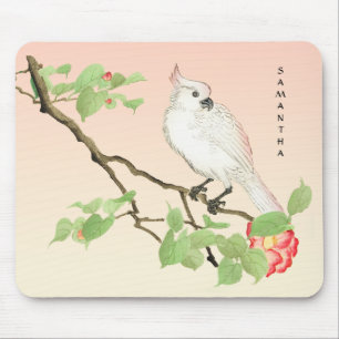 Cute Cockato Japanse Camellia Mousepad Muismat