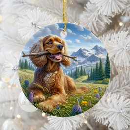Cute Cocker Spaniel Aandenken Keramisch Ornament
