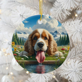 Cute Cocker Spaniel Aandenken Keramisch Ornament