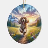 Cute Cocker Spaniel Aandenken Keramisch Ornament (Links)