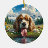 Cute Cocker Spaniel Aandenken Keramisch Ornament (Voorkant)