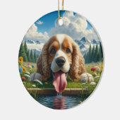 Cute Cocker Spaniel Aandenken Keramisch Ornament (Links)