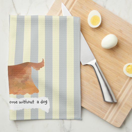 Cute cocker spaniel blue crème striped theedoek (Quarter Fold)