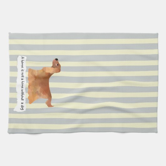 Cute cocker spaniel blue crème striped theedoek (Horizontaal)