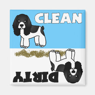 Cute Cocker Spaniel Clean Dirty Dishwasmachine Mag Magneet