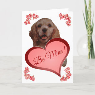 Cute  Cocker Spaniel Custom Valentijn Card Feestdagen Kaart